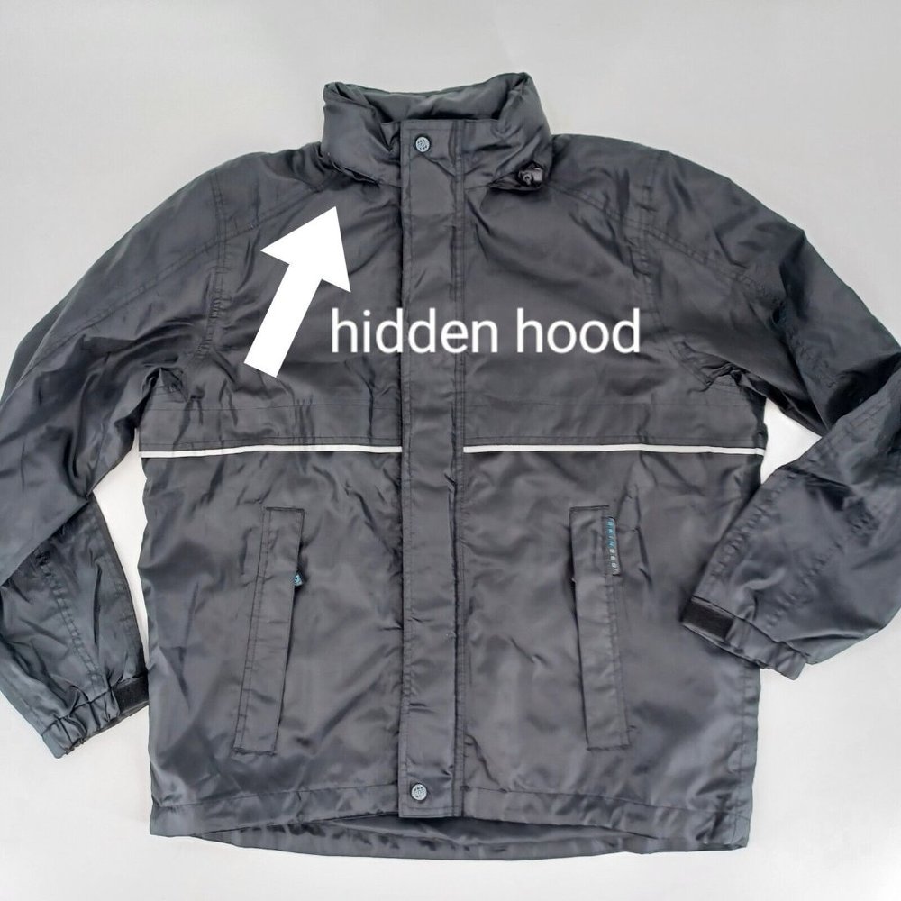 SKIN360 M 2 Piece Set Suit Jacket Pants Hidden Hood Full Zip Pockets Wind Proof - Picture 4 of 16